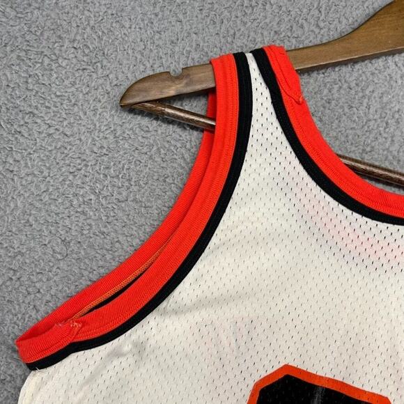 Vintage Center Line Basketball Jersey Mens Medium White Orange Mesh Champion 80s - Picture 8 of 12